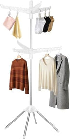 2-Layer Rotatable & Foldable Clothes Drying Rack 75" Stainless Steel Laundry by Unknown
