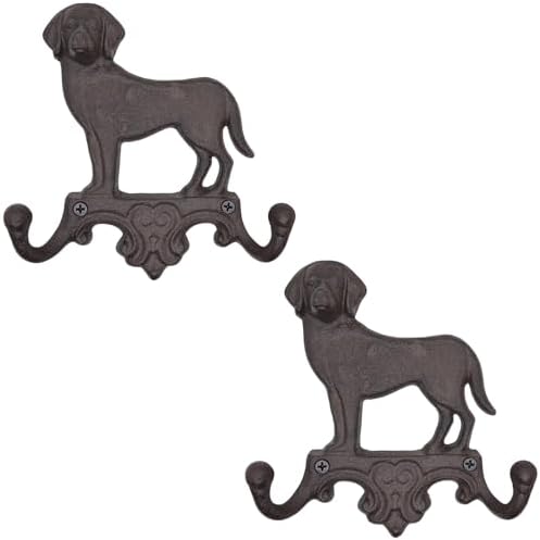 Cast Iron Dog Wall Hooks for Hanging, Heavy Duty Dog Leash Holder for Wall by RIXIGOOD