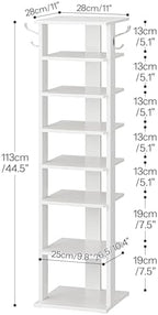 HOOBRO 8 Tiers Vertical Shoe Rack, Wooden Shoe Storage Organizer - Image 3