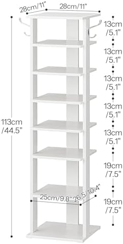 HOOBRO 8 Tiers Vertical Shoe Rack, Wooden Shoe Storage Organizer - Image 3