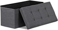 SUPER DEAL Storage Ottoman Bench, 30 Inches Folding Storage Chest Padded Seat by Superdeal