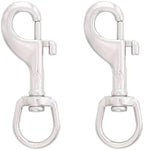 SHONAN 2.75 Inch Swivel Eye Snap Hook, 2 Pack Marine Grade Scuba Bolt Snap by ShonanSystemsLLC