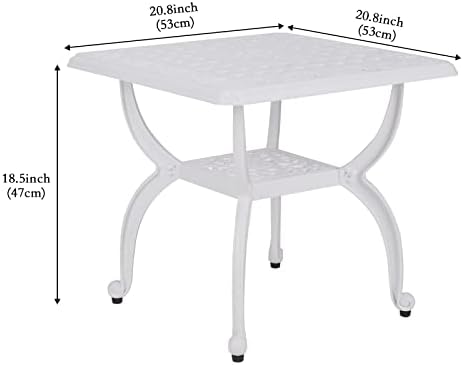 YKSY&YKSY Jardin DE Centennial Cast Aluminum Outdoor Side Table, Anti-Rust - Image 3