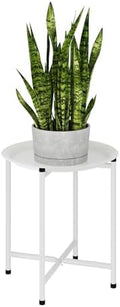 Bamworld White Plant Stand Indoor Small Plant Table Outdoor Plant Holder by Bamworld