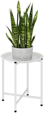 Bamworld White Plant Stand Indoor Small Plant Table Outdoor Plant Holder by Bamworld