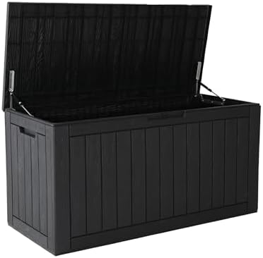 Outdoor Storage Box Waterproof, 110 Gallon Deck Box by WTFGO