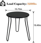 Small Patio Side Table, Weather Resistant Anti-Rust Outdoor Metal Patio Round - Image 3