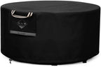 QH.HOME Fire Pit Cover Round 44", 600D Heavy Duty Fabric 100% Waterproof by QHHOME