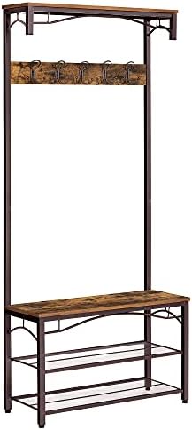 VASAGLE Coat Rack and Storage Bench, Hall Tree by VASAGLEbySONGMICSHOME