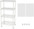 SINGAYE 4 Shelves Storage Shelf Wire Shelving Unit Metal Adjustable Wheels by SINGAYE