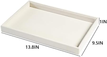 Coward 2Pcs/Set Stackable Jewerlry Organizer Tray Beige Velvet Blank Tray Holder - Image 6