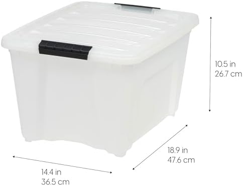 IRIS USA 8 Pack Stackable Storage Bin, 32 Quart Plastic Container Totes - Image 3
