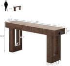 Unikito 63" Console Table with Sensor Light & AC Outlets with USB-C Ports - Image 2