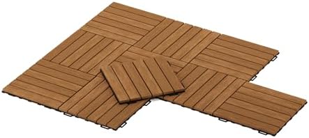 Furinno TIOMAN Hardwood Interlocking Deck Tiles, Light Wood - Image 4