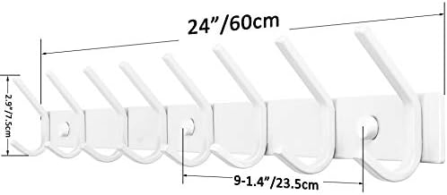 WEBI Coat Rack Wall Mounted, 8 Hooks, Coat Hooks Wall Mount, Wall Coat Hanger - Image 3