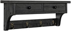 Emfogo Wood Coat Hooks Wall Mounted, Rustic Style by Emfogo