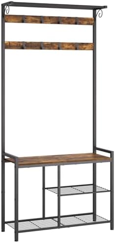YATINEY Coat Rack Shoe Bench, 4-in-1 Hall Tree by Yatiney