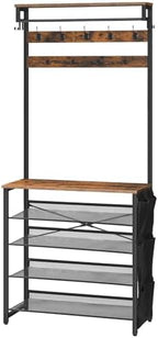 HOOBRO Hall Tree with Bench, Entryway Coat Rack with Shoe Rack, Shoe and Coat by HOOBRO