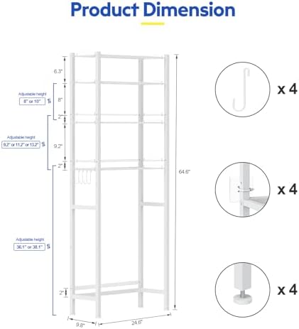 samstar 4 Tier Over The Toilet Storage Rack, Bathroom Organizer Shelves Cabinet - Image 2