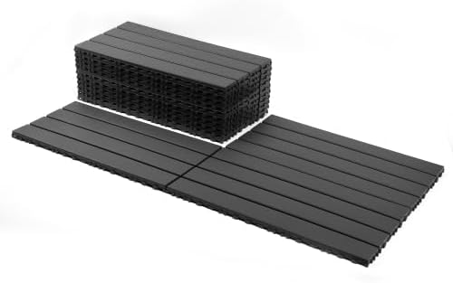 Plastic Interlocking Deck Tiles, 24 Pack, Decking Tiles by Unknown
