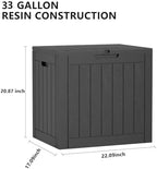 33 Gallon Outdoor Deck Box, Lockable Waterproof Outdoor Storage Boxes - Image 4