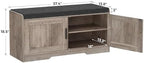 Homleke Shoe Storage Bench, 2 Doors & Thickened Padded Seat Cushion - Image 2