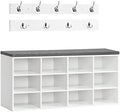 HOOBRO Shoe Storage Bench with Cushion, 39.4" L Entryway Bench by HOOBRO