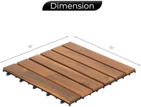 Solid Acacia Deck Tiles, 2.25X Cover, Fast Install, Patio Floor - Image 2