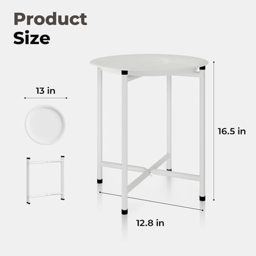 Bamworld White Plant Stand Indoor Small Plant Table Outdoor Plant Holder - Image 3