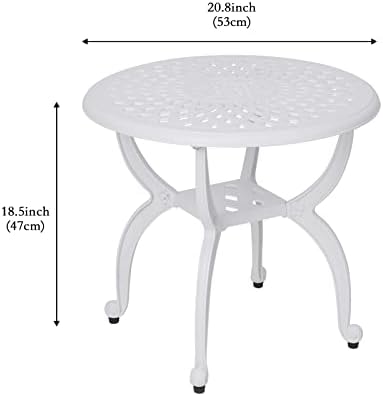 YKSY&YKSY Jardin DE Centennial Cast Aluminum Outdoor Side Table, Anti-Rust - Image 3