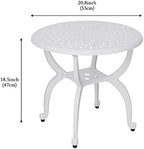 YKSY&YKSY Jardin DE Centennial Cast Aluminum Outdoor Side Table, Anti-Rust - Image 3