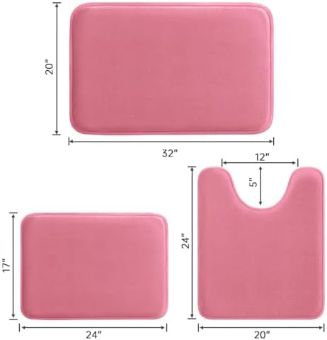 HUXMEYSON 3-Piece Memory Foam Bathroom Rug Set - Image 2
