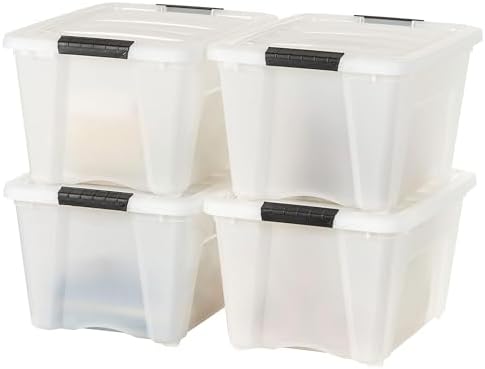 IRIS USA 8 Pack Stackable Storage Bin, 32 Quart Plastic Container Totes - Image 2