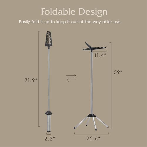 Beaudaily Clothes Drying Rack, Foldable Laundry Drying Rack, Indoor 59-Inch - Image 7