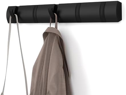 Umbra Flip Coat Rack, Wall Mounted 5-Hook Space Saving by Umbra