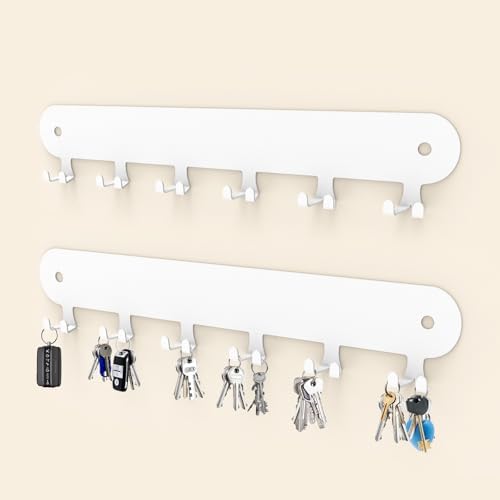 2 Pack Key Holder for Wall Adhesive, Key Hooks by Suzurana