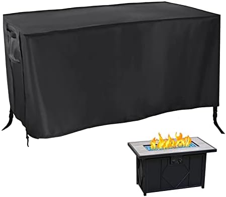 420D Waterproof Fire Pit Cover Rectangular 57"L x 22"W x 25"H Black by Rilime