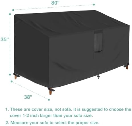 Outdoor Couch Cover Waterproof, 3-Seater Patio Sofa Furniture Covers - Image 5