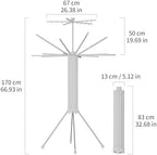 RFOUO Foldable Clothes Drying Rack Aluminum 4 Legs 16 Rods Double Layer - Image 3