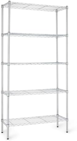 Amazon Basics 5-Shelf Adjustable Heavy Duty Steel Wire Rack, Space Saving by AmazonBasics