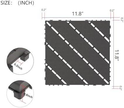 44-Pack Interlocking PP Deck Tiles, All-Weather Anti-Slip Patio Tiles - Image 2