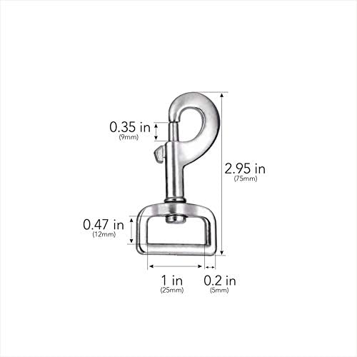 10pcs Swivel Snap Hooks for Dog Leash Collar Linking, Metal Heavy Duty Eye - Image 4