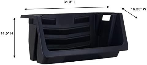 Mighty Tuff Heavy Duty Nesting Stack Bins, Extra-Large Handles, Wide Front - Image 2