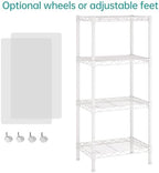 SINGAYE 4 Small Shelves Storage Shelf Wire Shelving Unit Metal Shelf Adjustable - Image 4
