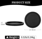 Hanobe Wooden Tray for Coffee Table: Candle Holder Plate Black Round Decorative - Image 6
