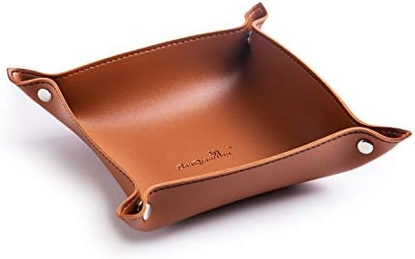 PU Leather Jewelry Valet Tray for Women and Man by SANQIANWAN