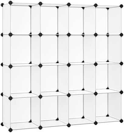 SONGMICS 16 Cube Storage Organizer，Plastic stackable cube shelf by SONGMICSbySONGMICSHOME