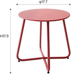 Outdoor Table Small Patio Side Table, Round Metal Side Table, Weatherproof - Image 3
