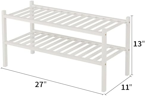 ROMGUAR CRAFT 2 Tier Bamboo Shoe Rack - Image 3