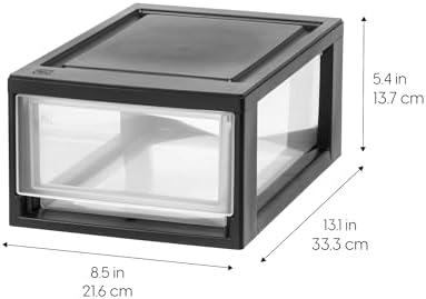IRIS USA 4-Pack, 6 Qt. Small Stacking Drawer Storage Organizer - Image 3